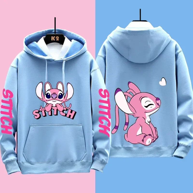 Disney Stitch Diferentes Trajes de Casal para Homens e Mulheres Moletons Casuais Jaquetas com Capuz e Roupas. Venda unitária, para casal tem que comprar 2