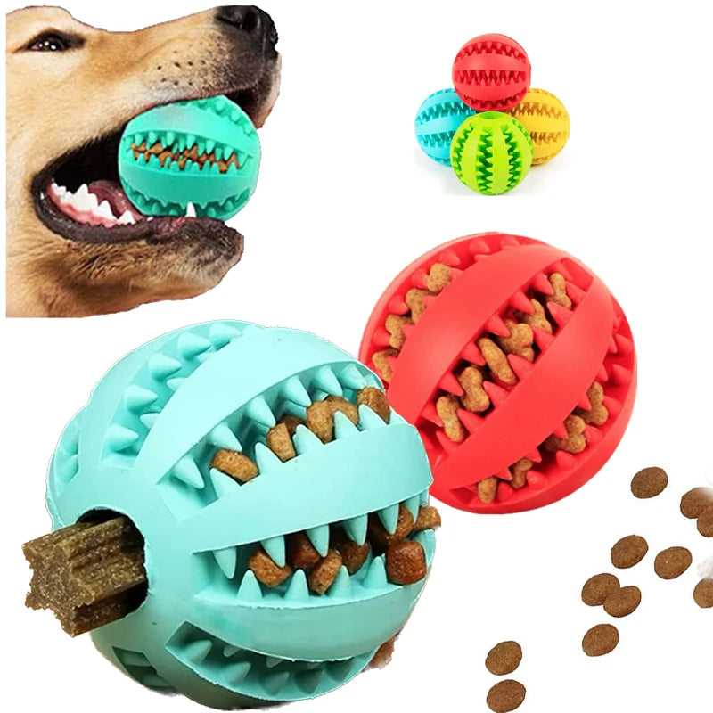 Bola de brinquedo para cachorro Bolas de borracha interativas Brinquedos para mastigar e melhora da alimentação do pet