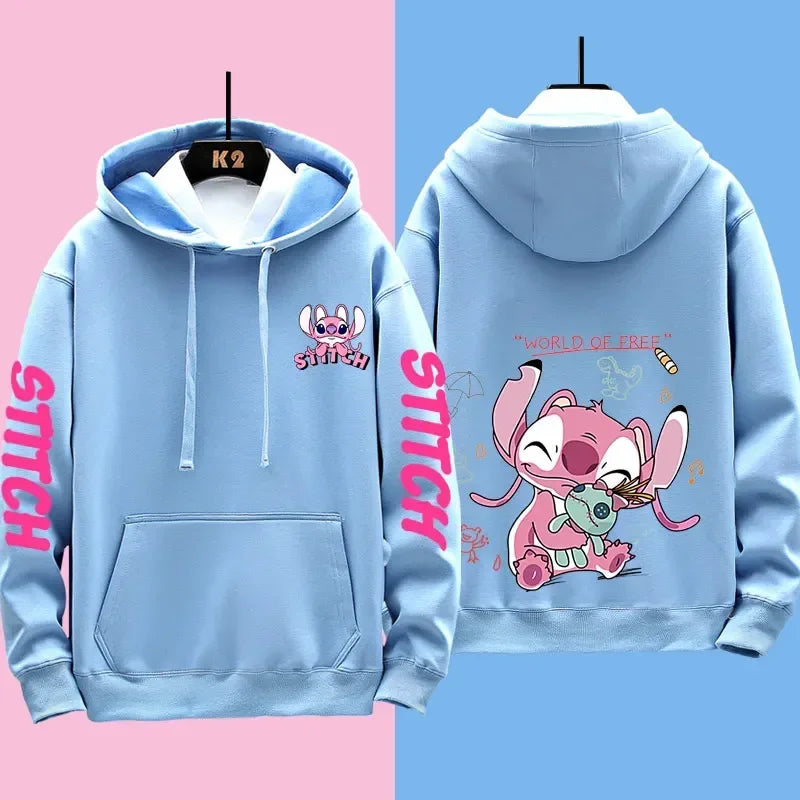 Disney Stitch Diferentes Trajes de Casal para Homens e Mulheres Moletons Casuais Jaquetas com Capuz e Roupas. Venda unitária, para casal tem que comprar 2